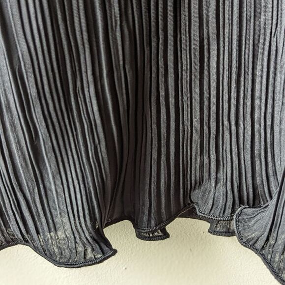 Madewell Black Plissé Pleated Mini Dress NWT Size 12 Little Black Dress Party - Picture 13 of 16